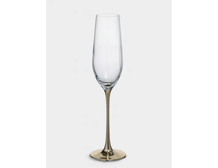 Бокал для шампанского 180 мл 2 шт золотистая ножка Anna Lafarg Ravello