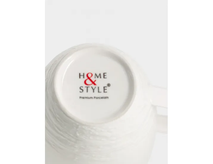 Кружка 340 мл белая Мятый эффект Home & Style Rock