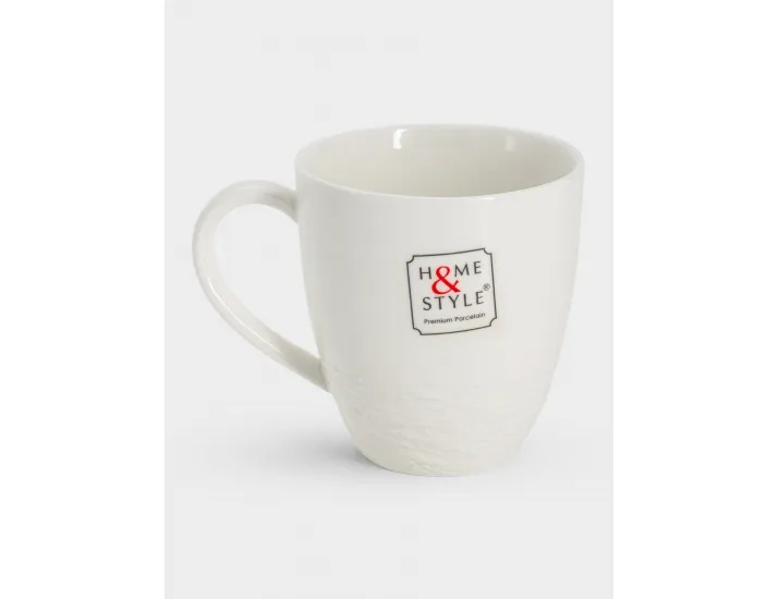 Кружка 340 мл белая Мятый эффект Home & Style Rock