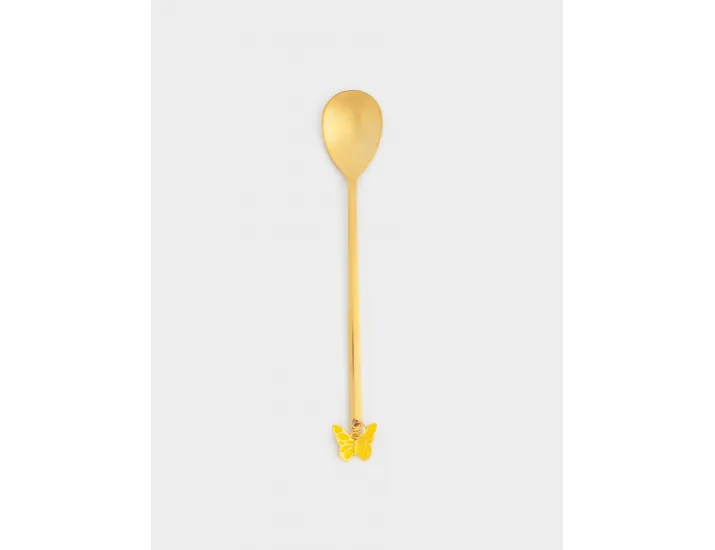 Ложка десертная 14 см 2 шт золотистая Цветок/Бабочка Anna Lafarg Butterfly