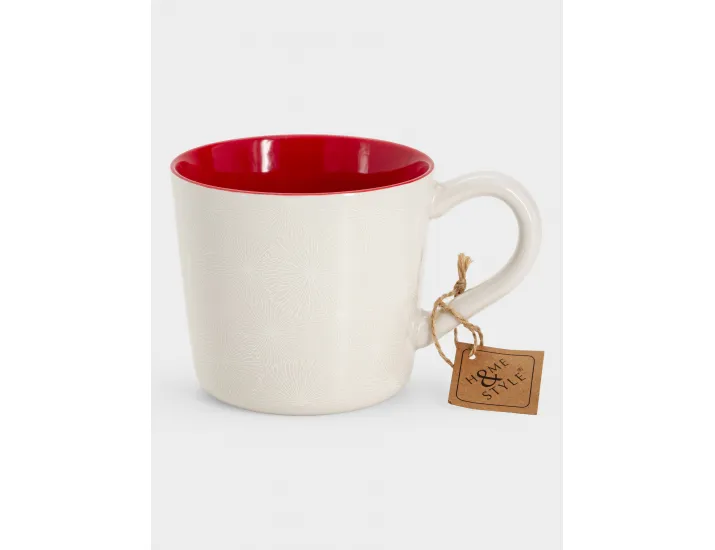 Кружка 450 мл бело-красная Home & Style Frost