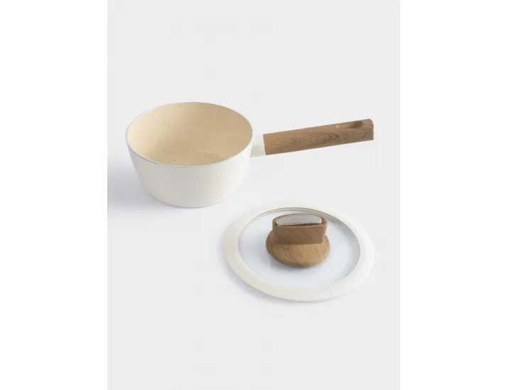 Ковш 16 см 1,2 л с крышкой с покрытием молочный Anna Lafarg Palisander