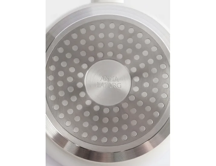 Ковш 16 см 1,2 л с крышкой с покрытием молочный Anna Lafarg Palisander