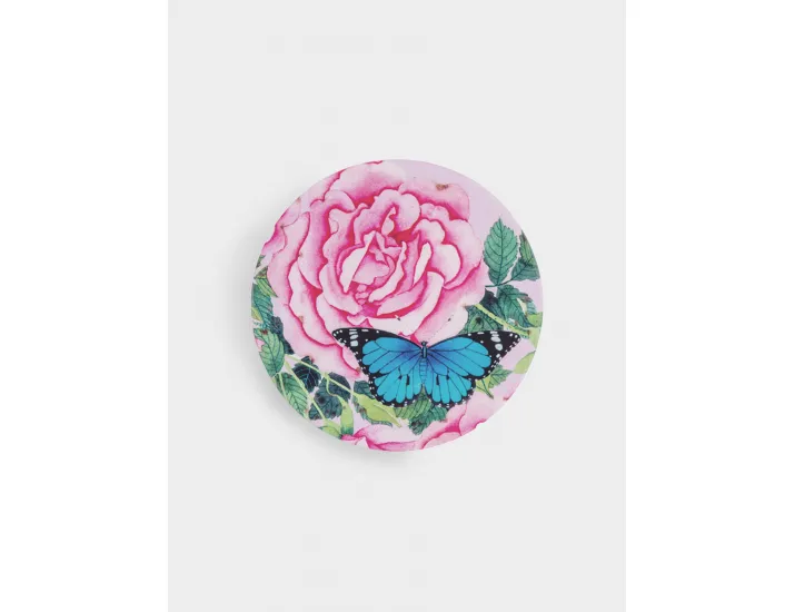 Кружка 400 мл с подставкой розовая Розы и бабочки Maxwell & Williams Posey