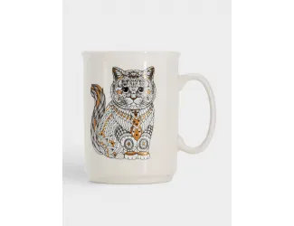 Кружка, 415 мл, фарфор N, белая, Кот, Wild