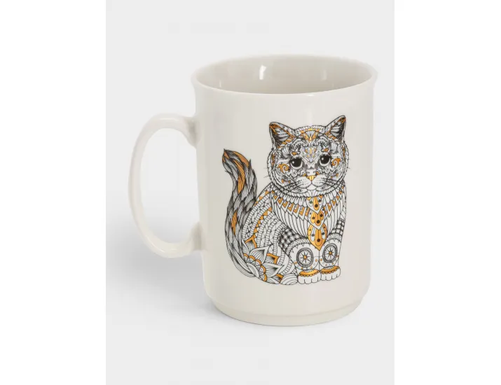 Кружка 415 мл белая Кот Anna Lafarg Wild