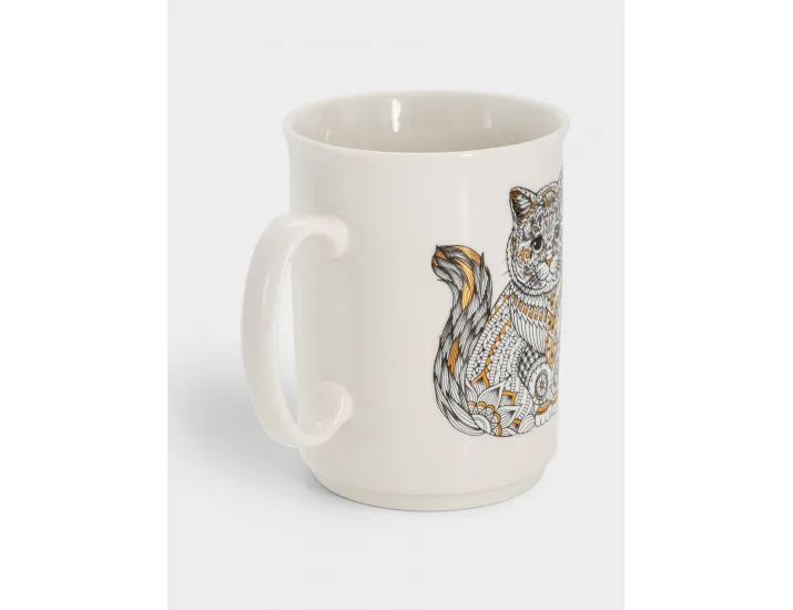 Кружка 415 мл белая Кот Anna Lafarg Wild