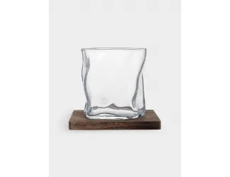 Стакан для виски, 245 мл, на подставке, стекло/дерево, Piano