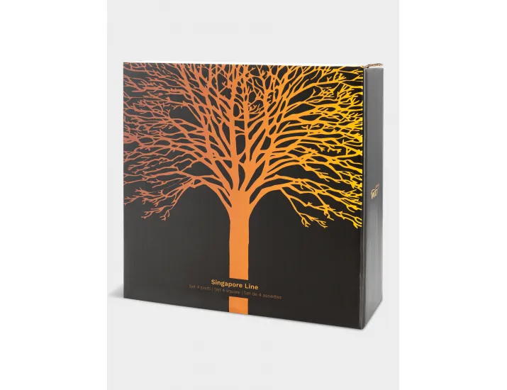 Тарелка 21х21 см 4 шт черный WD Lifestyle Singapore