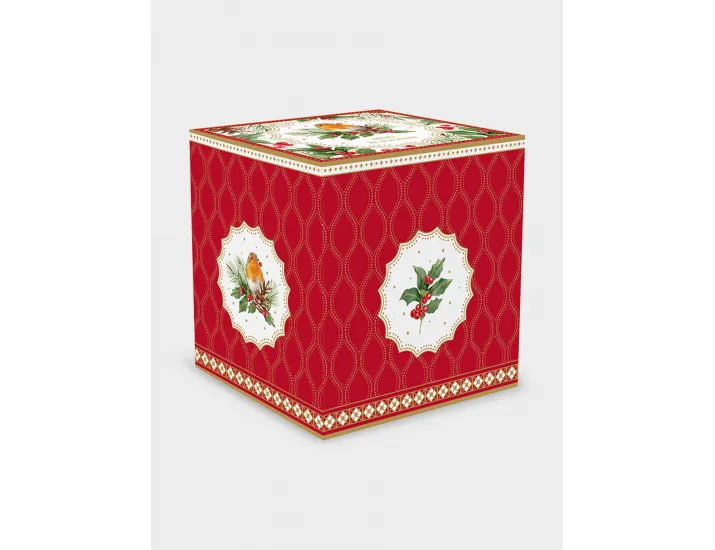 Кружка 275 мл белая с красным кантом Птица и ягоды Easy Life Christmas Berries