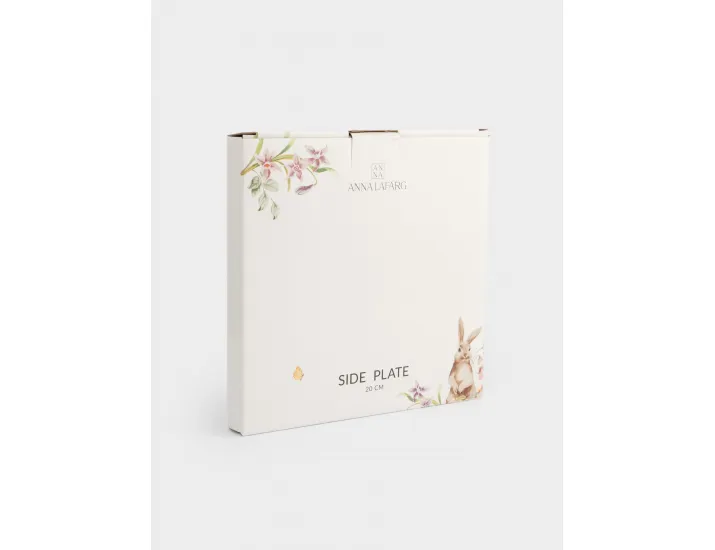 Тарелка закусочная 20 см белая Кролик с цветами Anna Lafarg Flower Rabbit