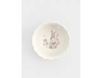 Салатник, 15х7 см, 530 мл, керамика, белый, Кролик с цветами, Flower Rabbit