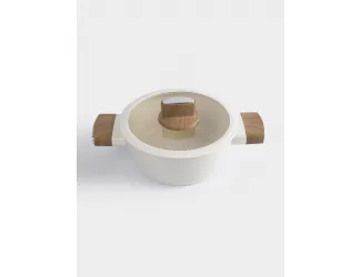 Кастрюля 20 см 2,2 л с крышкой с покрытием молочная Anna Lafarg Palisander