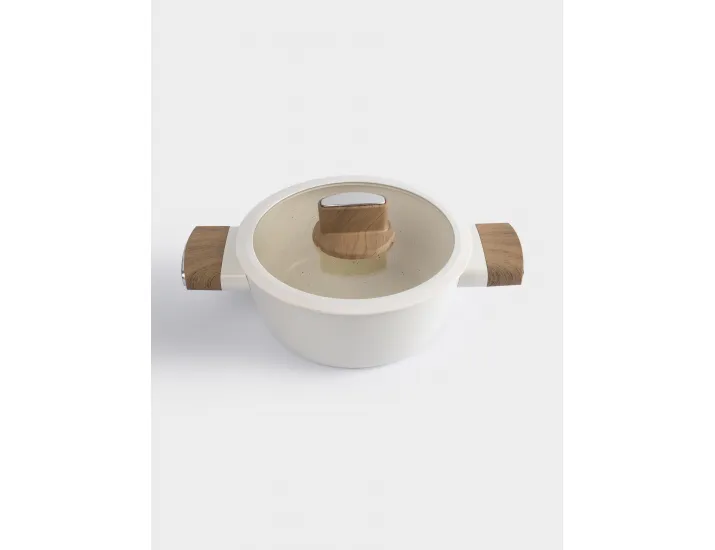 Кастрюля 20 см 2,2 л с крышкой с покрытием молочная Anna Lafarg Palisander