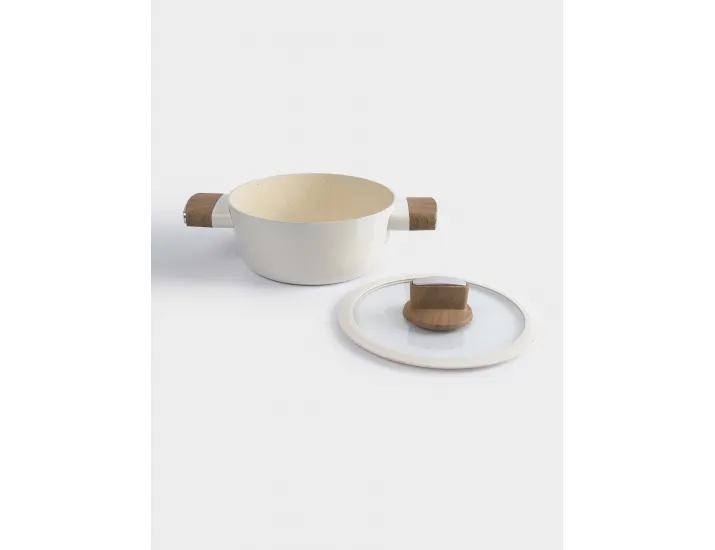 Кастрюля 20 см 2,2 л с крышкой с покрытием молочная Anna Lafarg Palisander