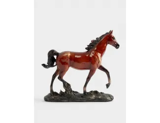 Статуэтка, 22 см, полирезин, коричневая, Бегущая лошадь, Horse