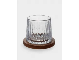 Стакан для виски, 10 см, 280 мл, на подставке, стекло Р/бамбук, Lyric