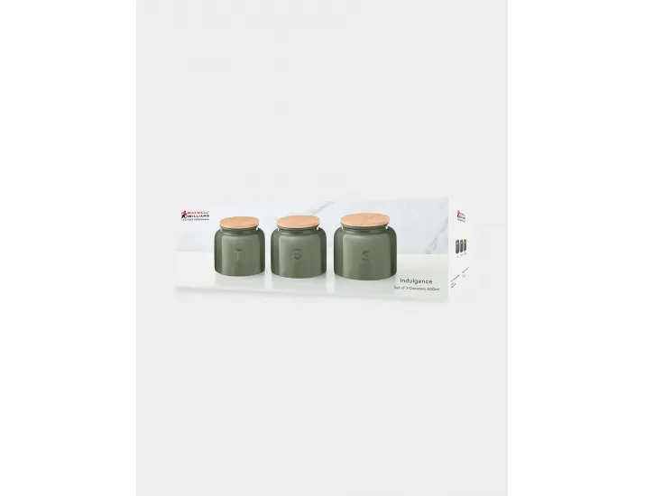 Банка для сыпучих продуктов 600 мл 3 шт круглая серо-зеленая Maxwell & Williams Indulgence