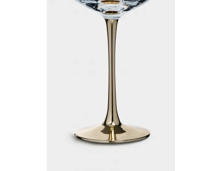 Бокал-креманка для шампанского 270 мл 2 шт золотистая ножка Anna Lafarg Ravello