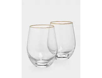 Стакан, 500 мл, 2 шт, стекло, золотистый кант, Ravello