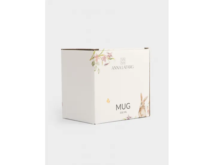 Кружка 330 мл белая Кролик с цветами Anna Lafarg Flower Rabbit
