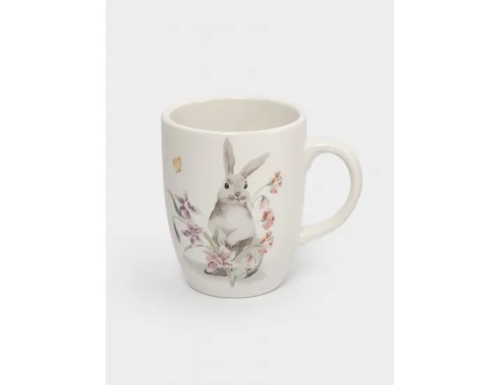Кружка 330 мл белая Кролик с цветами Anna Lafarg Flower Rabbit