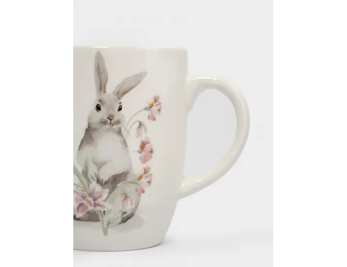 Кружка 330 мл белая Кролик с цветами Anna Lafarg Flower Rabbit
