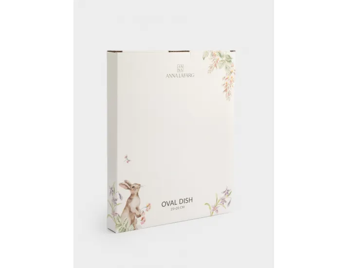 Блюдо 25х20 см овальное белое Кролик с цветами Anna Lafarg Flower Rabbit