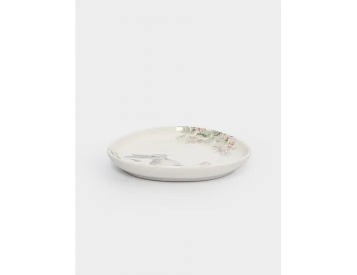 Блюдо 25х20 см овальное белое Кролик с цветами Anna Lafarg Flower Rabbit