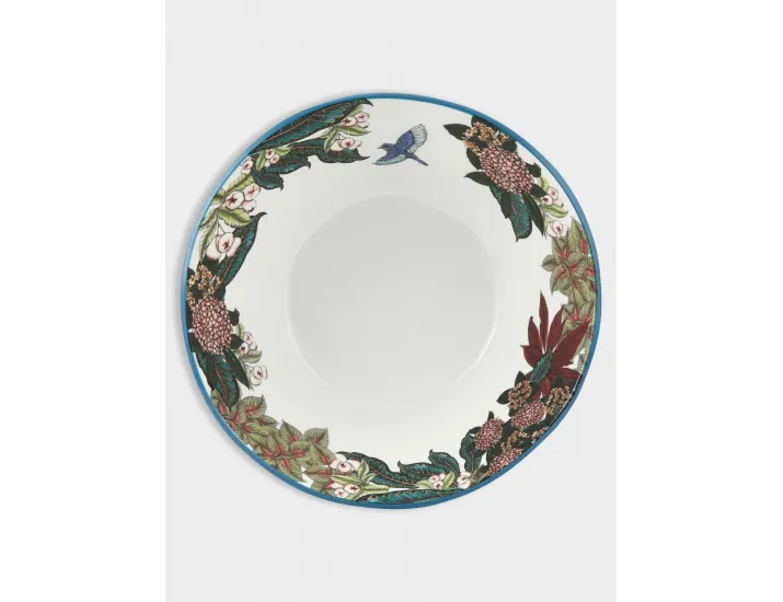 Салатник 25x8,5 см 2,0 л круглый синий Цветы и птица Maxwell & Williams Reminisc