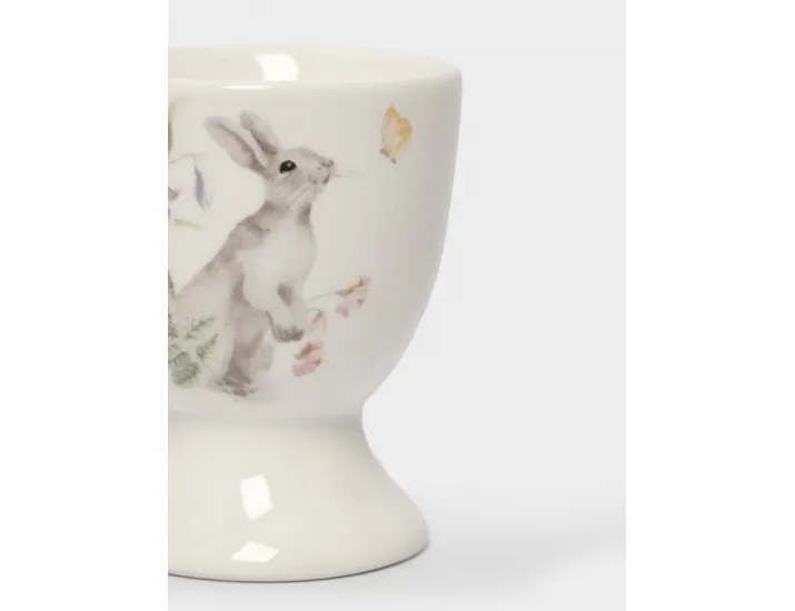 Подставка для яйца 7 см белая Кролик с цветами Anna Lafarg Flower Rabbit