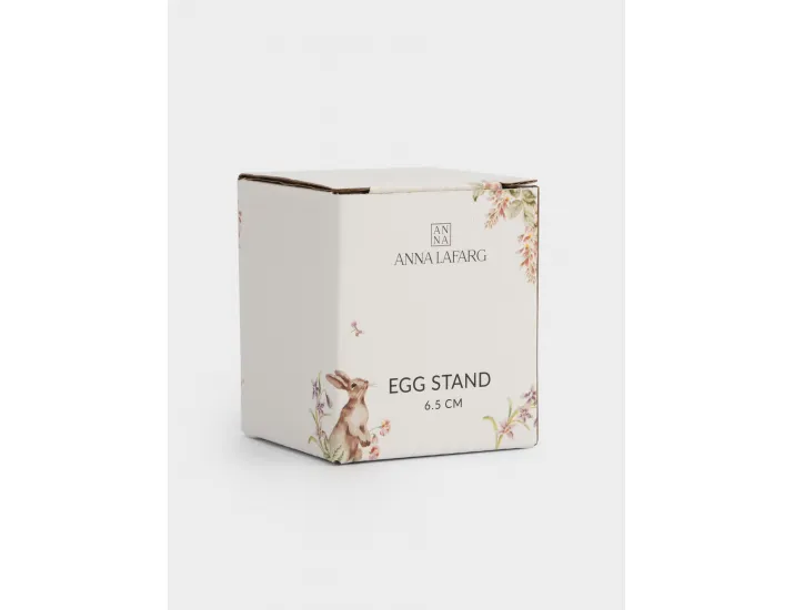 Подставка для яйца 7 см белая Кролик с цветами Anna Lafarg Flower Rabbit