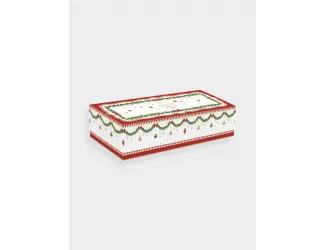 Набор для закусок, 3 пр, на подставке, фарфор P/бамбук, белый, Микс, Magie de Noel