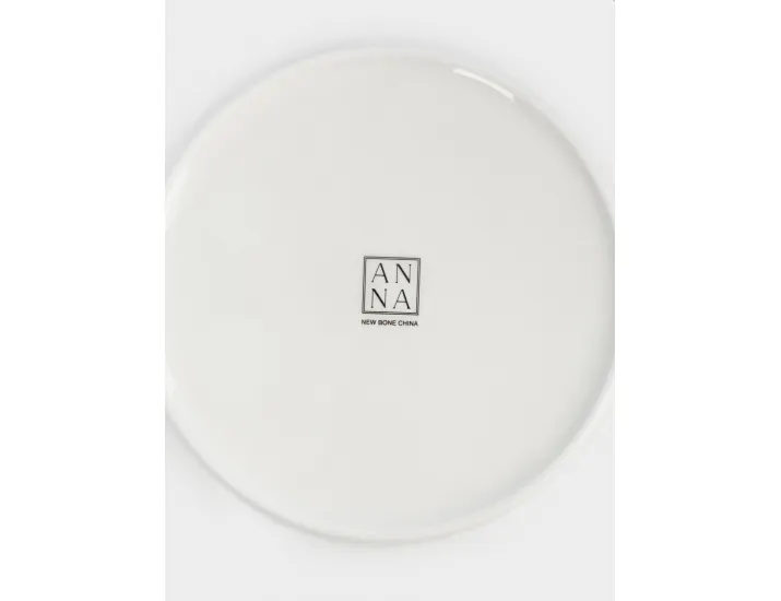 Тарелка обеденная 27 см бело-золотистая Домики и ели Anna Lafarg Townlet