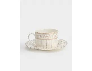Пара чайная, 1 перс, 2 пр, 220 мл, фарфор N, белая, с золотистым орнаментом, Golden