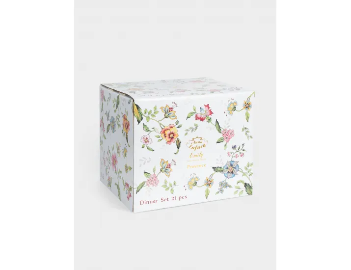 Набор обеденный 6 персон 21 предмет белый Цветы Anna Lafarg Provence