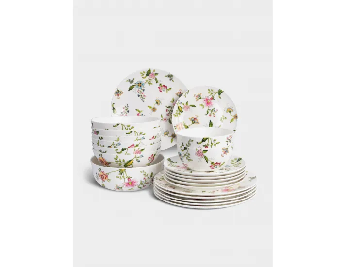 Набор обеденный 6 персон 21 предмет белый Цветы Anna Lafarg Provence