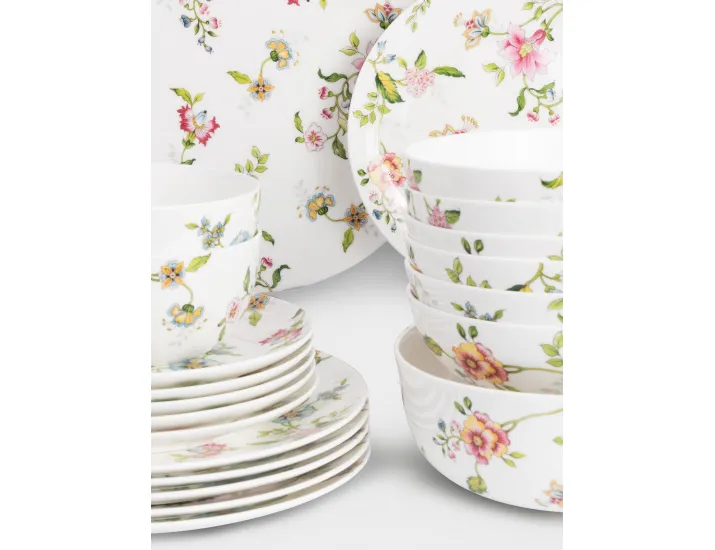 Набор обеденный 6 персон 21 предмет белый Цветы Anna Lafarg Provence