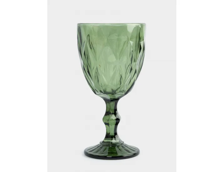 Бокал-кубок для вина 300 мл зеленый Anna Lafarg Diamond color