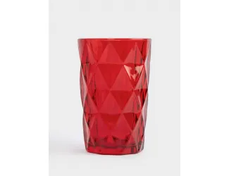 Стакан, 12 см, 340 мл, стекло Р, красный, Diamond color