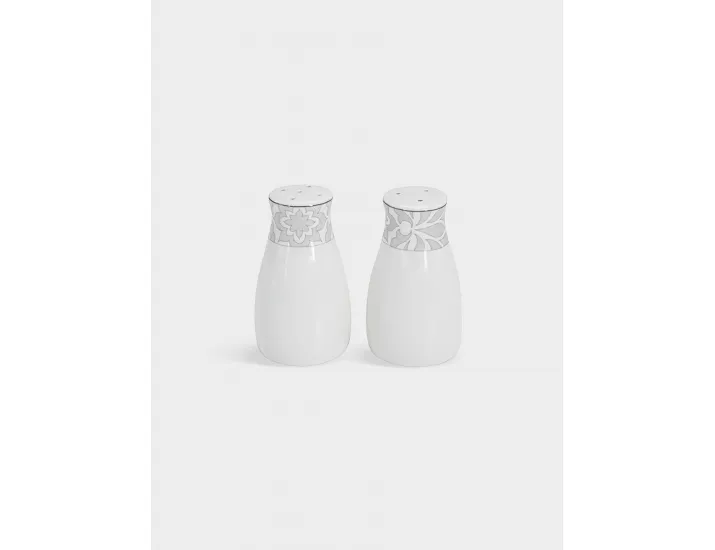 Сервиз обеденный 6 персон 27 предметов бело-серый с серебристым кантом Узор Anna Lafarg Айседора