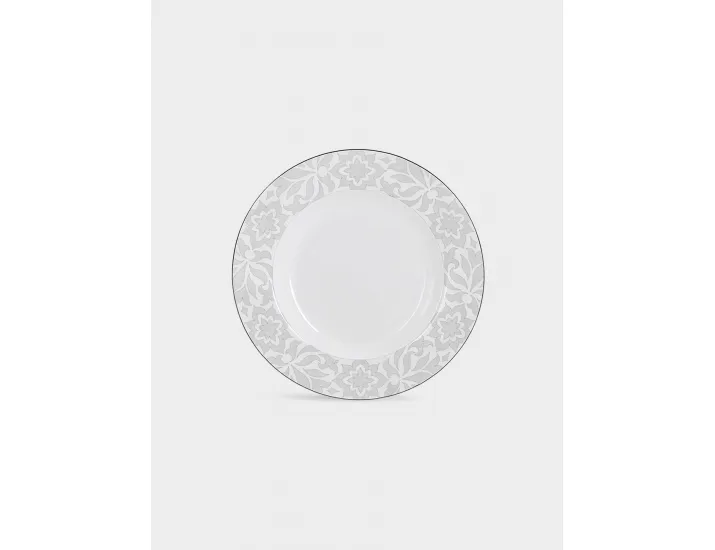 Сервиз обеденный 6 персон 27 предметов бело-серый с серебристым кантом Узор Anna Lafarg Айседора