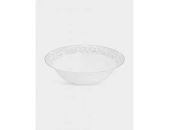 Сервиз обеденный 6 персон 27 предметов бело-серый с серебристым кантом Узор Anna Lafarg Айседора