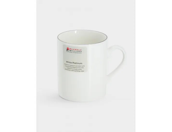 Кружка 300 мл белая с серебристым кантом Maxwell & Williams White Platinum