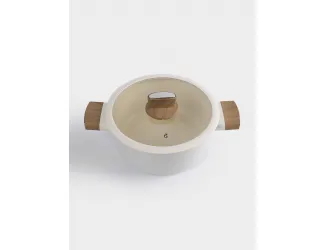 Кастрюля 24 см 4,1 л с крышкой с покрытием молочная Anna Lafarg Palisander