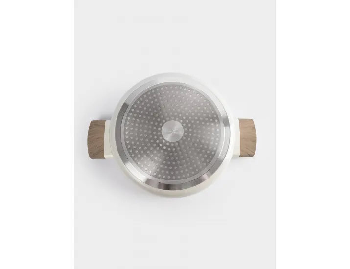 Кастрюля 24 см 4,1 л с крышкой с покрытием молочная Anna Lafarg Palisander