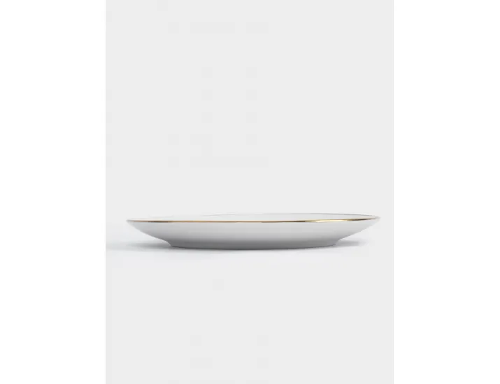 Тарелка закусочная 19 см бело-золотистая Домики и ели Anna Lafarg Townlet