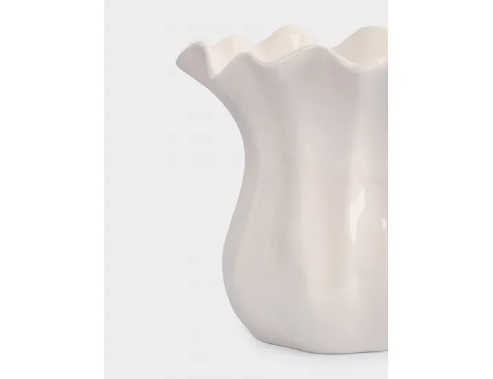 Ваза для цветов 23 см молочная Волнистый край Anna Lafarg Zephyr