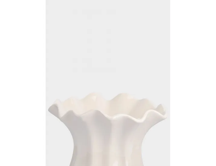 Ваза для цветов 23 см молочная Волнистый край Anna Lafarg Zephyr