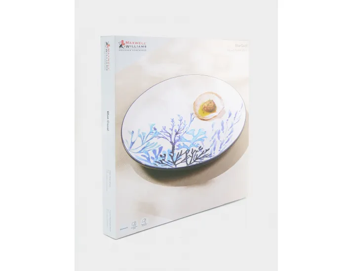 Блюдо 36 см белое круглое Синие кораллы Maxwell & Williams Blue Coral